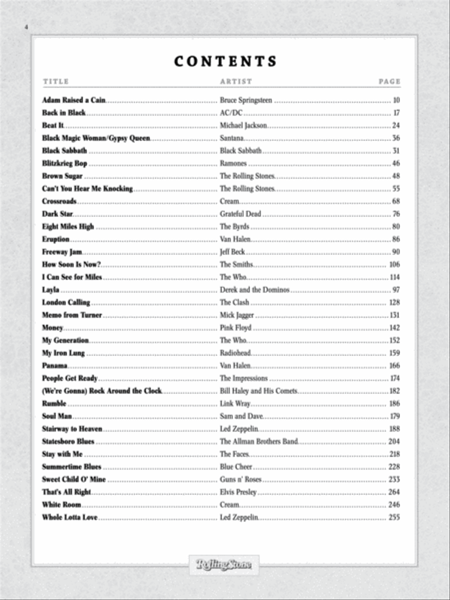 Rolling Stone Selections from the 100 Greatest Guitar Songs of All Time Electric Guitar scores gallery preview page 2