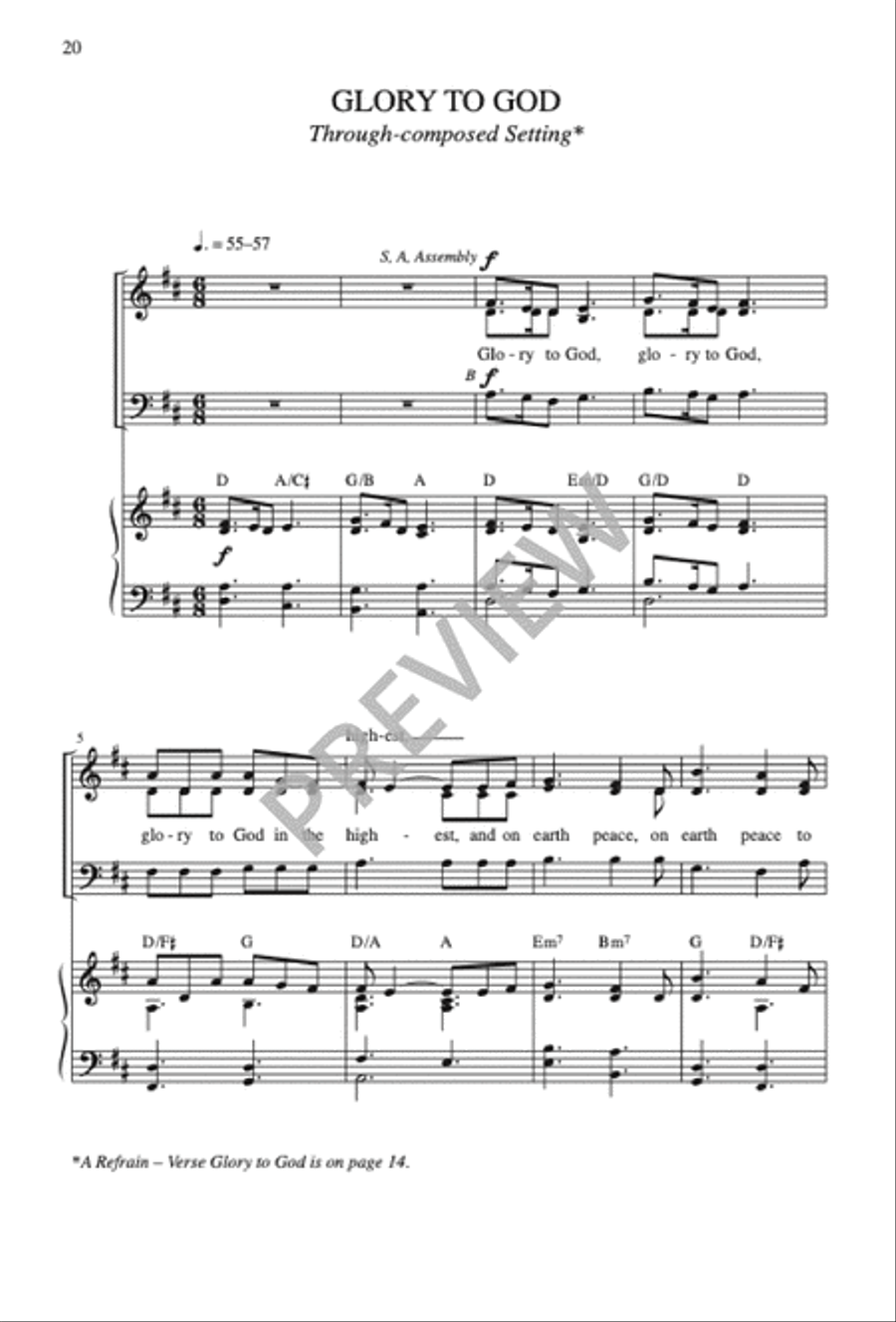 Mass of Joy and Peace, Tenth Anniversary edition - Choral / Accompaniment edition 3-Part scores gallery preview page 21