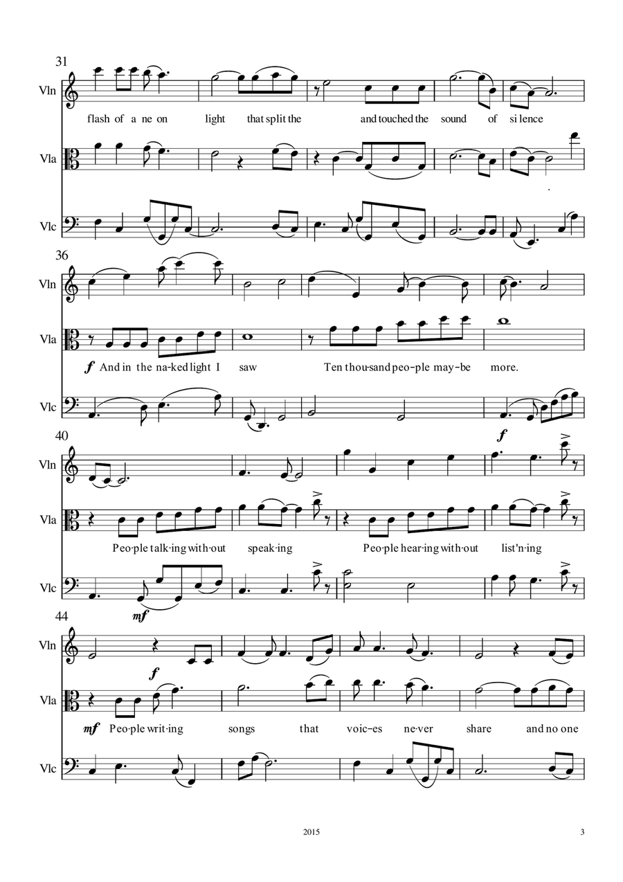 The Sound Of Silence String Trio scores gallery preview page 3