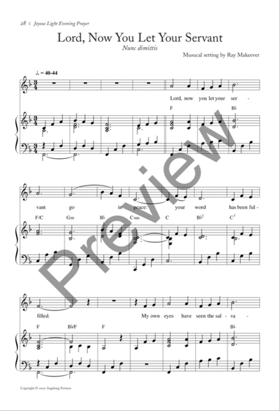 Joyous Light: Evening Prayer Choir scores gallery preview page 15