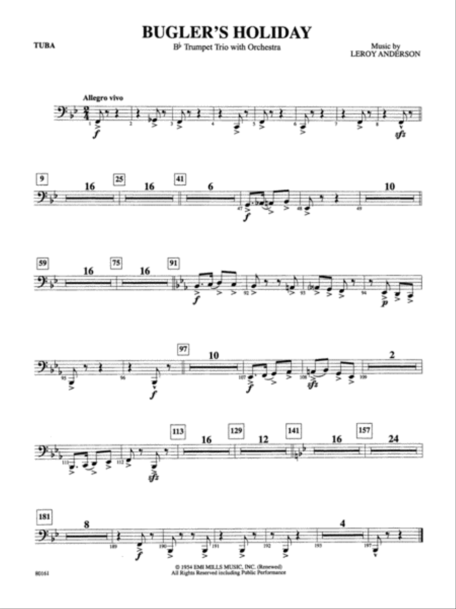 Bugler's Holiday: Tuba Full Orchestra scores gallery preview page 1
