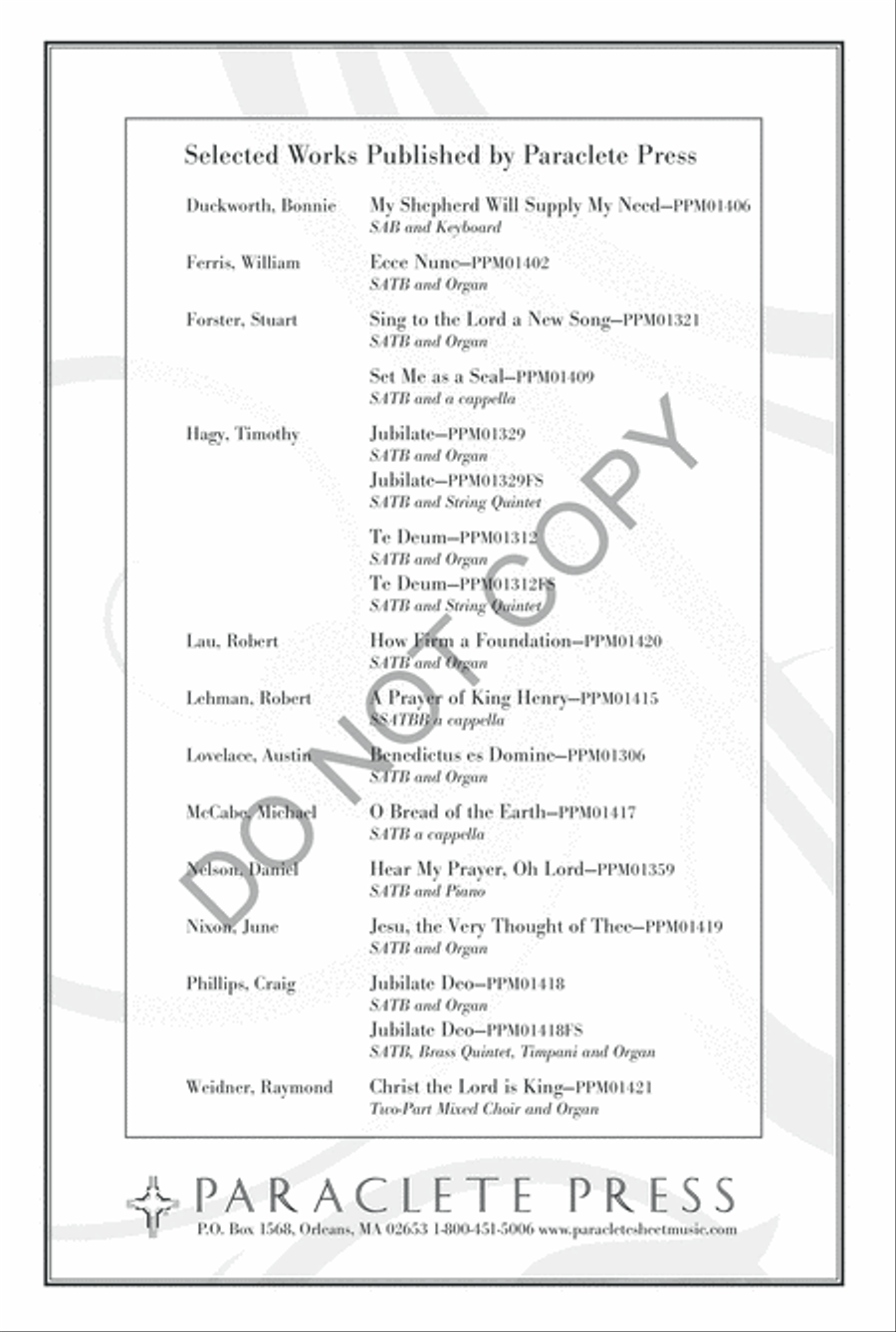 Seek God's Face 4-Part scores gallery preview page 5