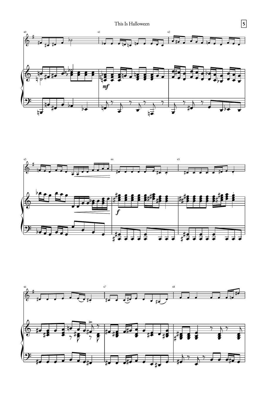 This Is Halloween Piano scores gallery preview page 5