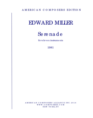 Book cover for [MillerE] Serenade