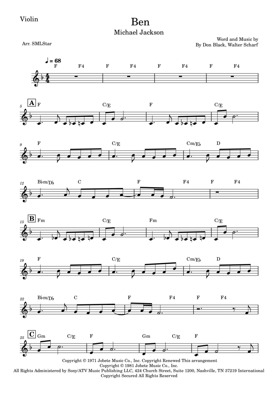 Ben Ben Violin Solo scores gallery preview page 1