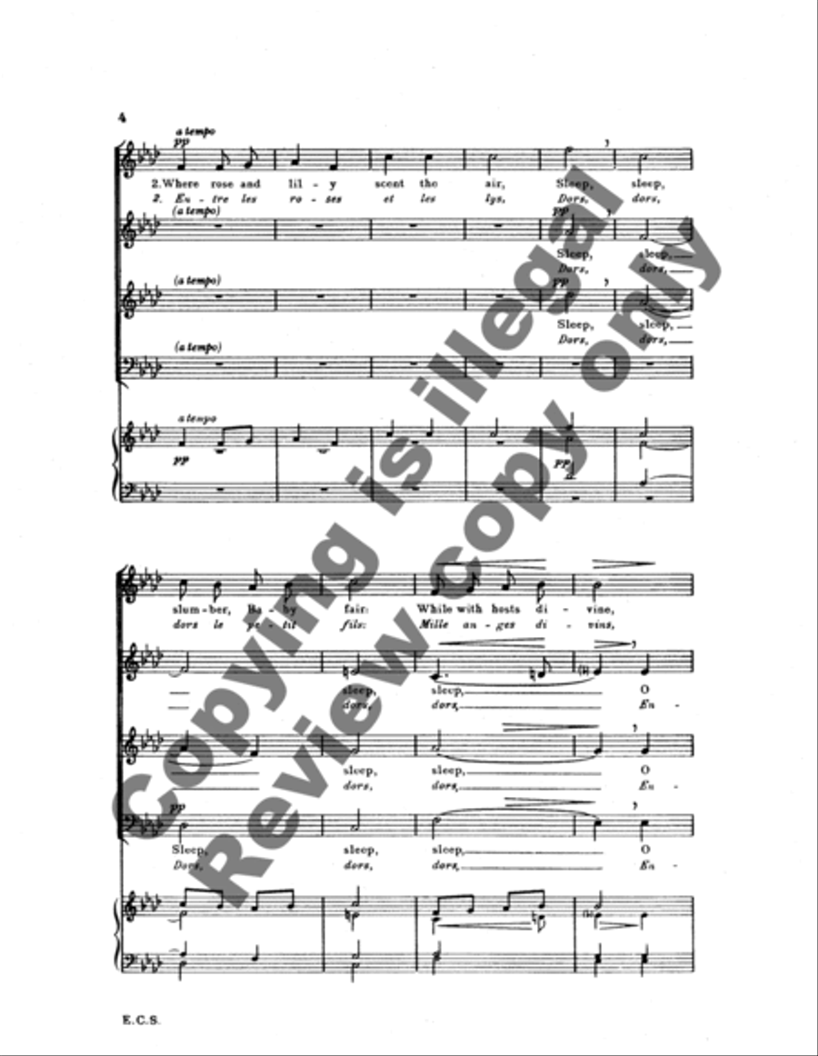 The Slumber of the Infant Jesus (Le Sommeil de l'Enfant Jesus) 4-Part scores gallery preview page 7