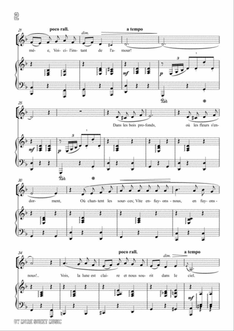 Massenet-Nuit d'Espagne in d minor,for Voice and Piano Voice Solo scores gallery preview page 4