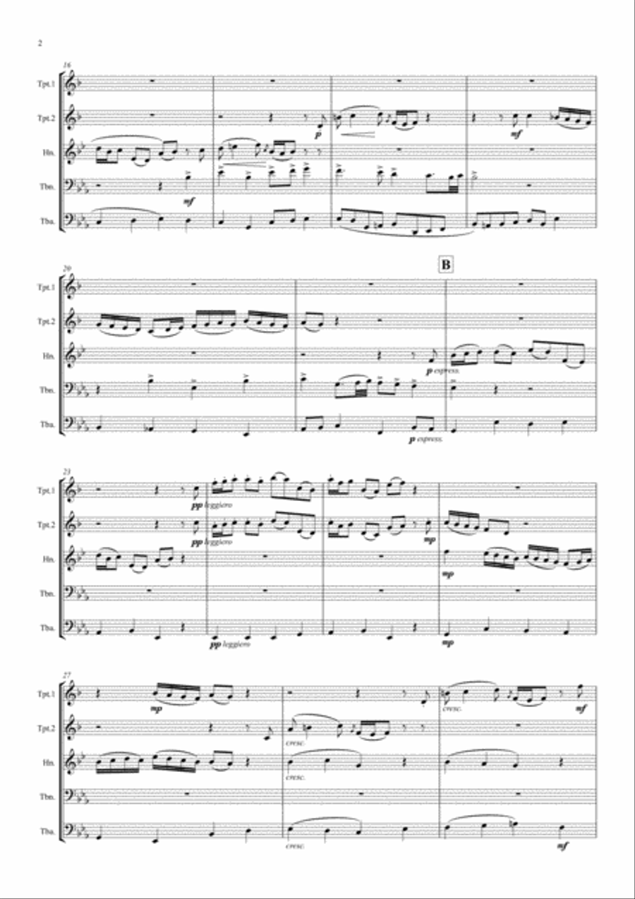 Bach: Wachet Auf (Sleepers Wake) from Cantata 140 - brass quintet Brass Quintet scores gallery preview page 2