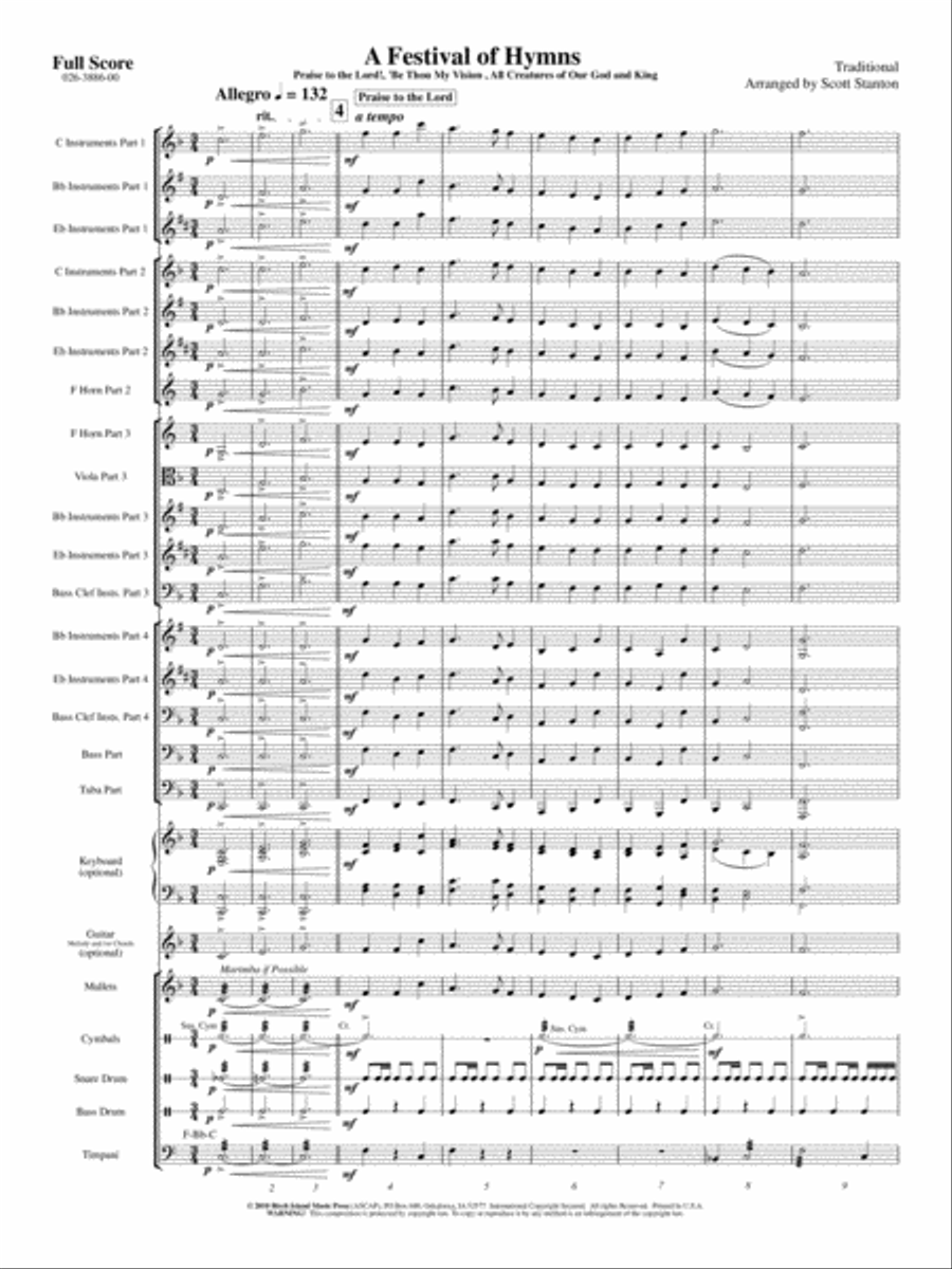 A Festival of Hymns A Festival of Hymns Concert Band scores gallery preview page 2