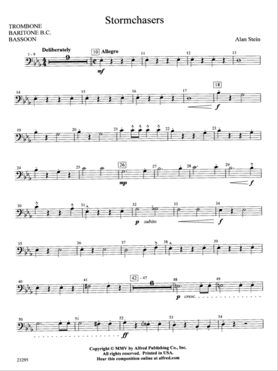 Stormchasers: 1st Trombone Concert Band scores gallery preview page 1