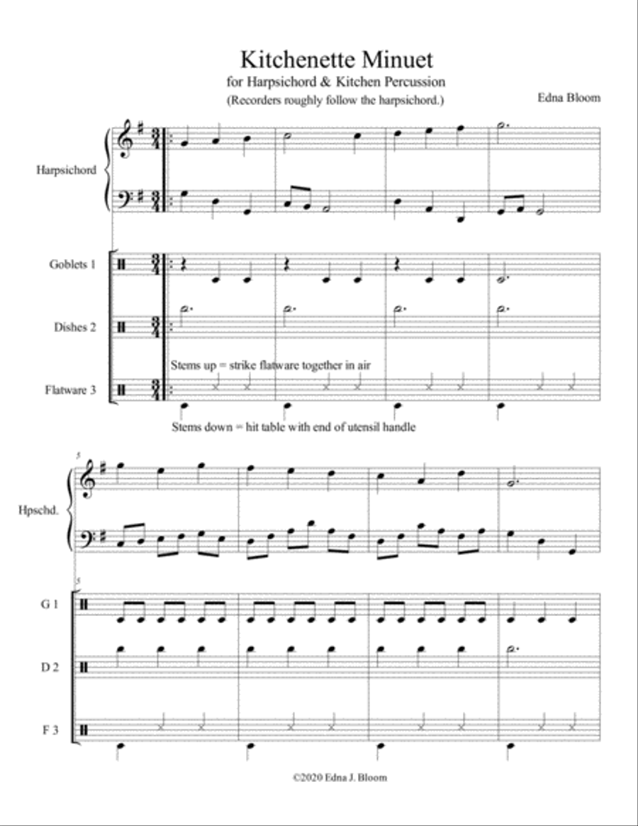 The Kitchenette Minuet Novelty Ensemble Large Ensemble scores gallery preview page 2