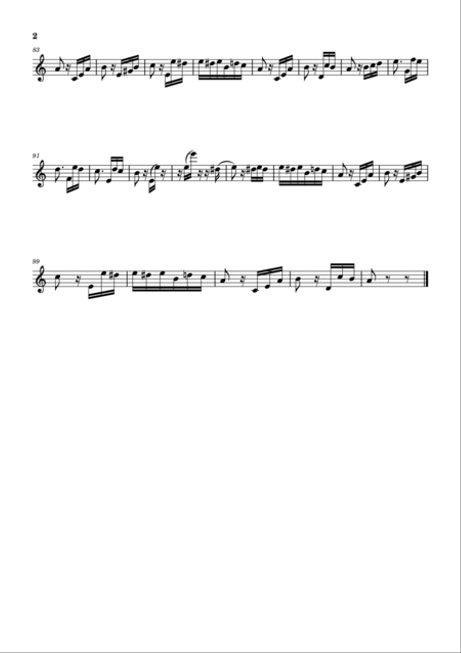 Fur Elise Baritone Saxophone scores gallery preview page 2