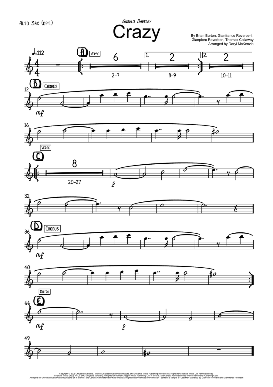 Crazy Crazy Saxophone scores gallery preview page 6