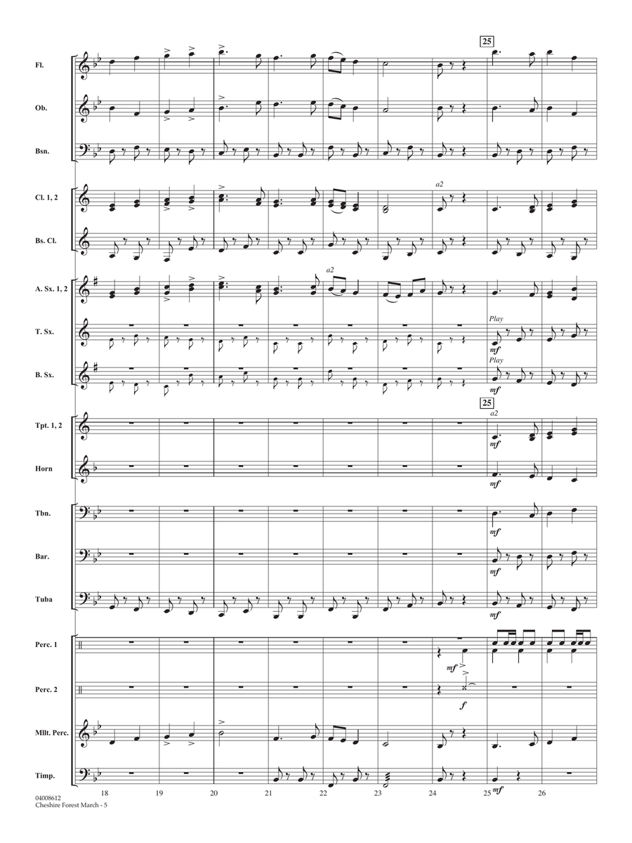 Cheshire Forest March - Conductor Score (Full Score) Concert Band scores gallery preview page 5