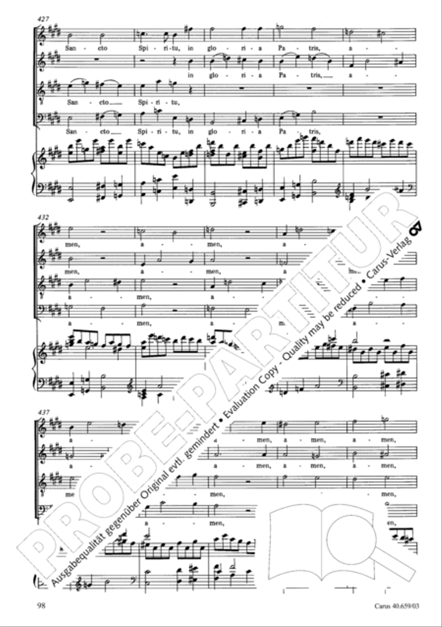 Mass in A flat major (Messe in As) 4-Part scores gallery preview page 99