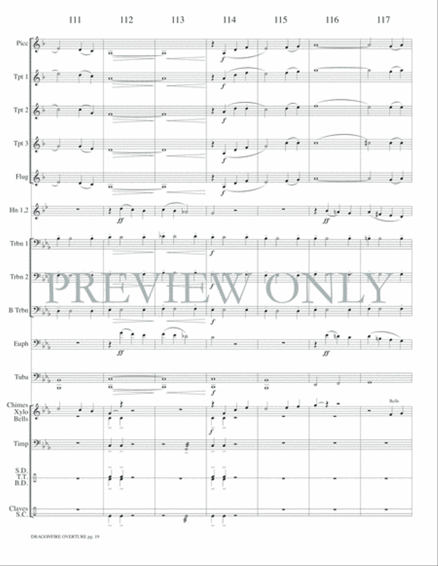 Dragonfire Overture Small Ensemble scores gallery preview page 21
