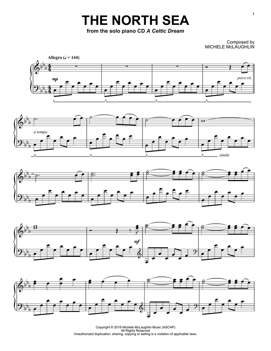 The North Sea Piano Solo scores gallery preview page 1