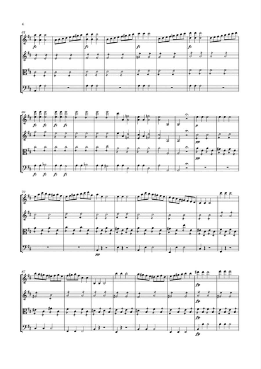 Schubert - String Quartet No.6 in D major, D.74 String Quartet scores gallery preview page 4