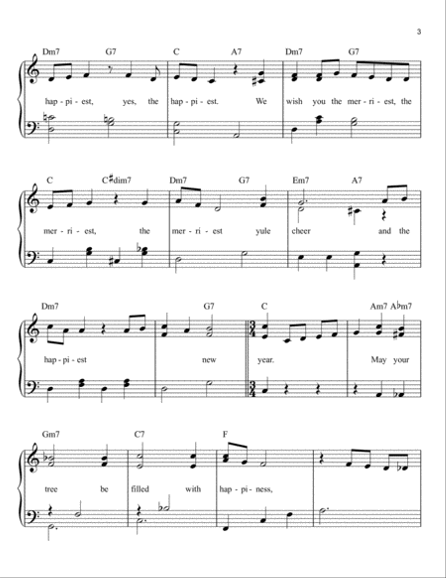 We Wish You The Merriest Easy Piano scores gallery preview page 3