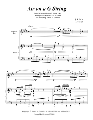 Bach: Air on a G String for Soprano Sax & Piano