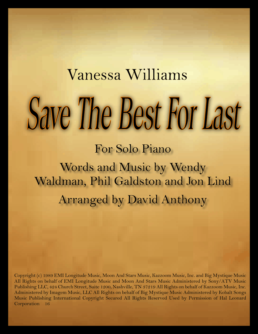 Save The Best For Last Piano Solo scores gallery preview page 1