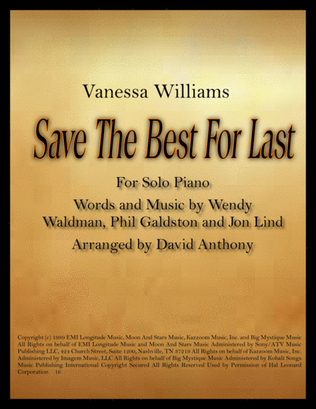 Book cover for Save The Best For Last