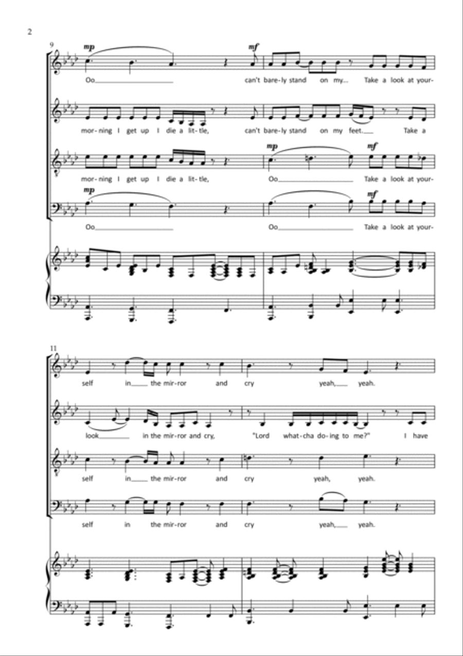 Somebody To Love 4-Part scores gallery preview page 2