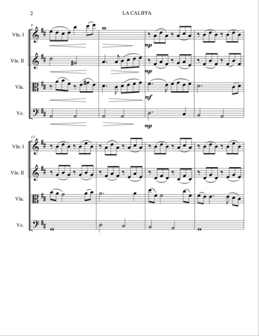 La Califfa String Quartet scores gallery preview page 2