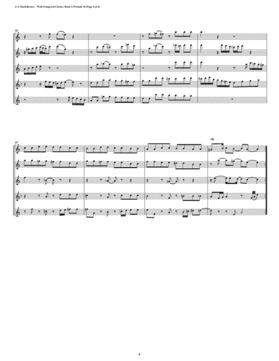 Prelude 18 from Well-Tempered Clavier, Book 2 (Flute Quintet) image number null