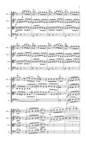 Allegro from Eine Kleine Nacht Musik for string quartet image number null