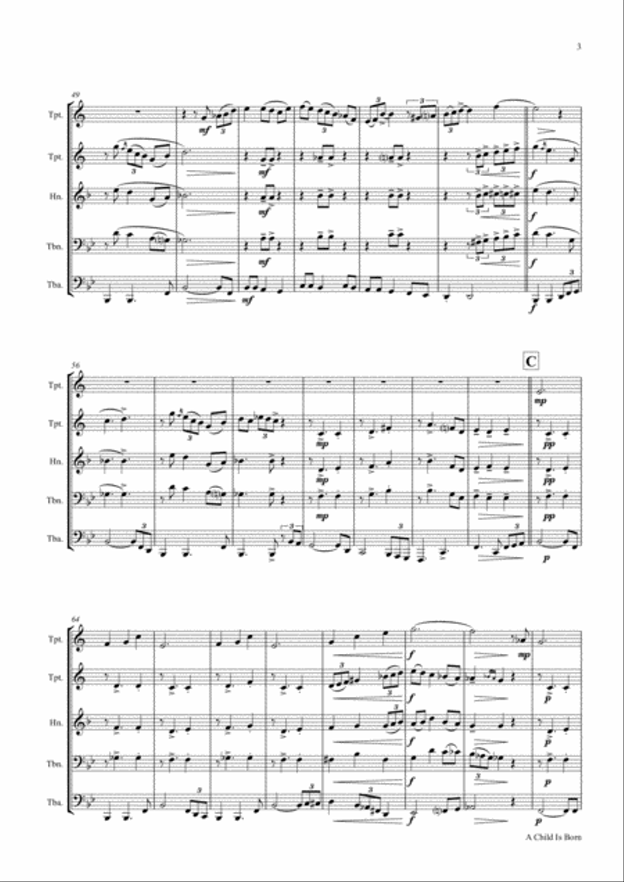 A Child Is Born Horn scores gallery preview page 3
