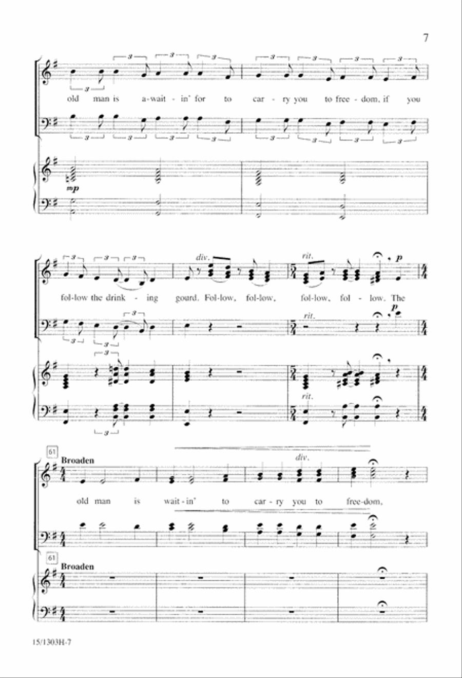 The Drinking Gourd The Drinking Gourd 4-Part scores gallery preview page 7