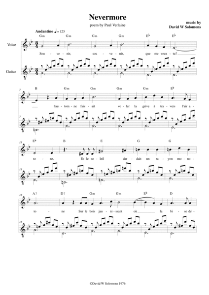 Nevermore for alto and classical guitar image number null