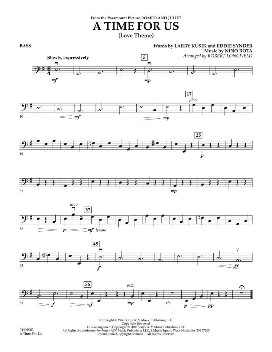 A Time For Us (Love Theme) - Bass