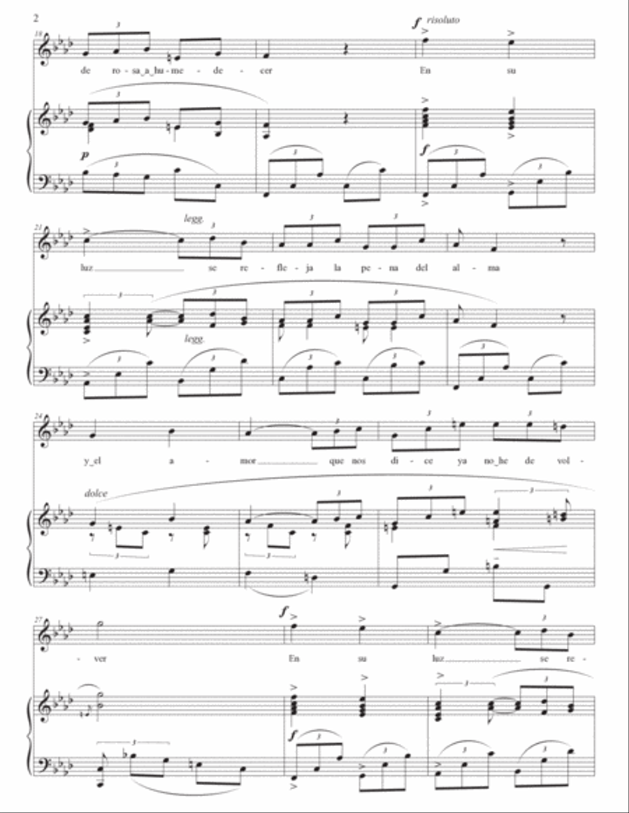 JORDÀ: Amar y sufrir (transposed to F minor) Voice scores gallery preview page 3