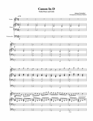 Book cover for Canon In D Violin-Cello and Piano Trio