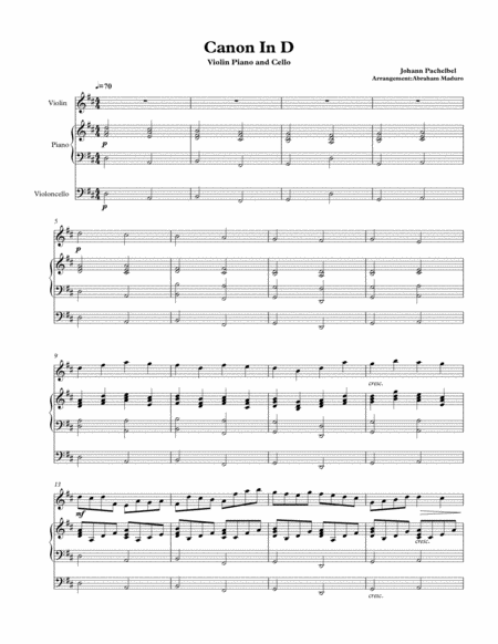 Canon In D Violin-Cello and Piano Trio image number null