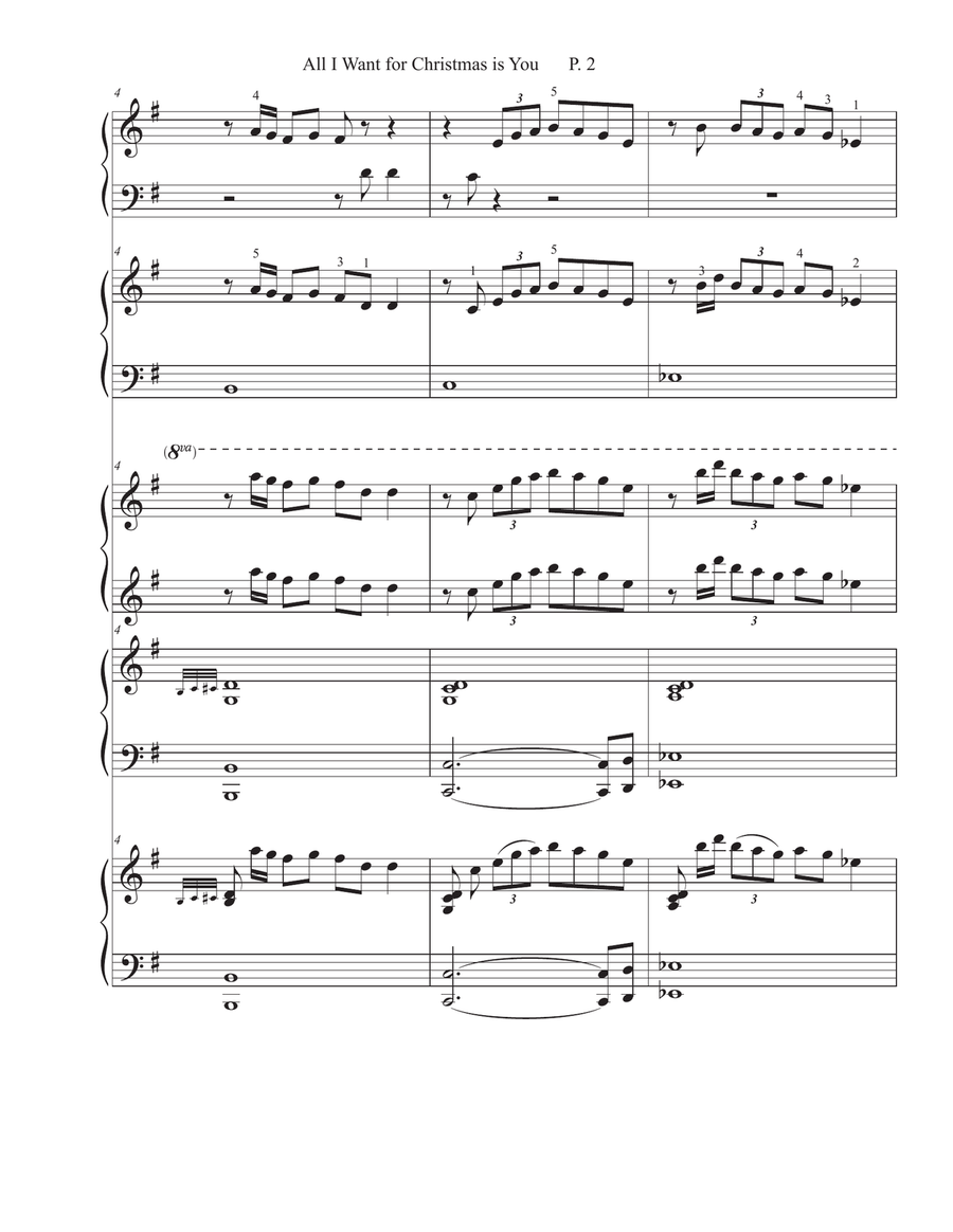 All I Want For Christmas Is You Piano Duet scores gallery preview page 3