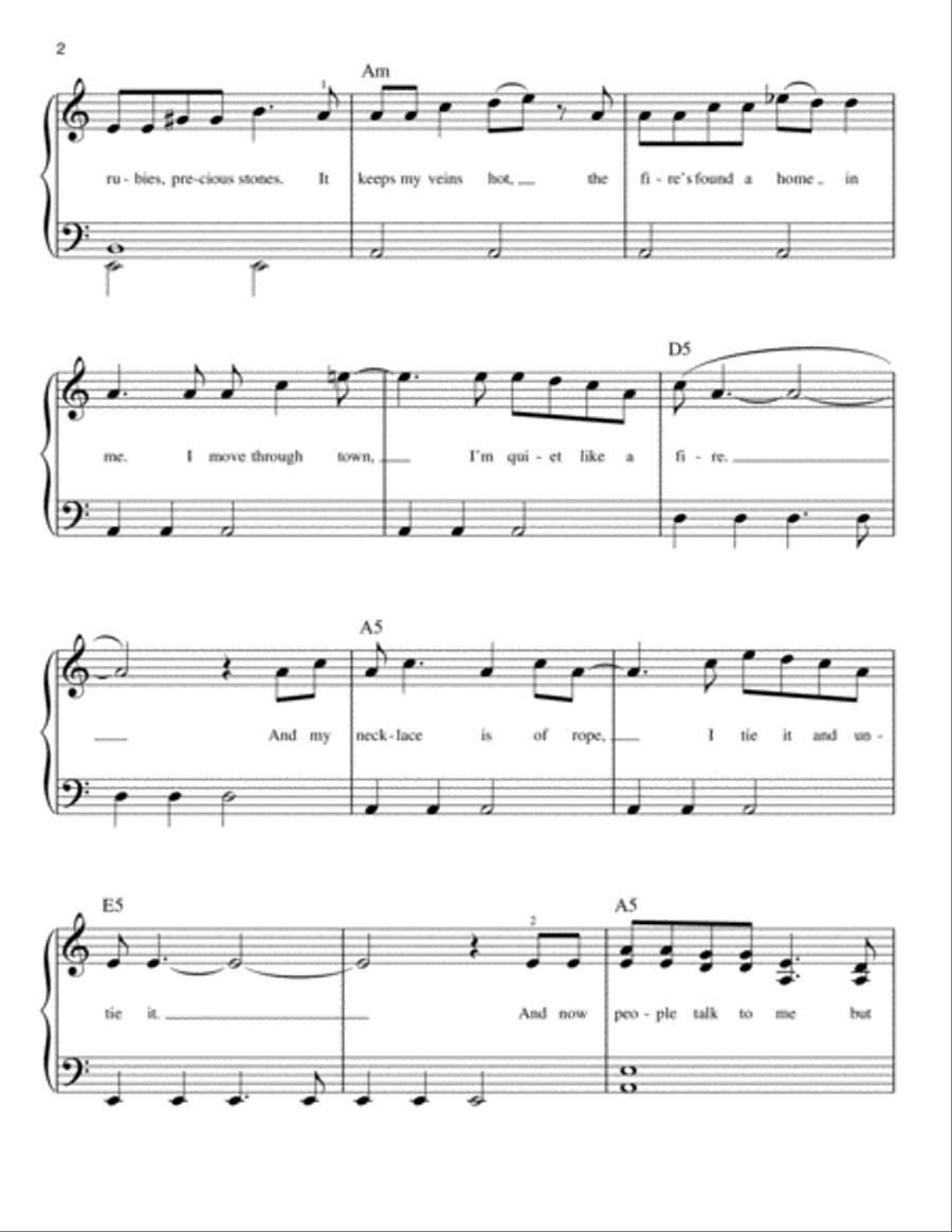 Yellow Flicker Beat Yellow Flicker Beat Easy Piano scores gallery preview page 2