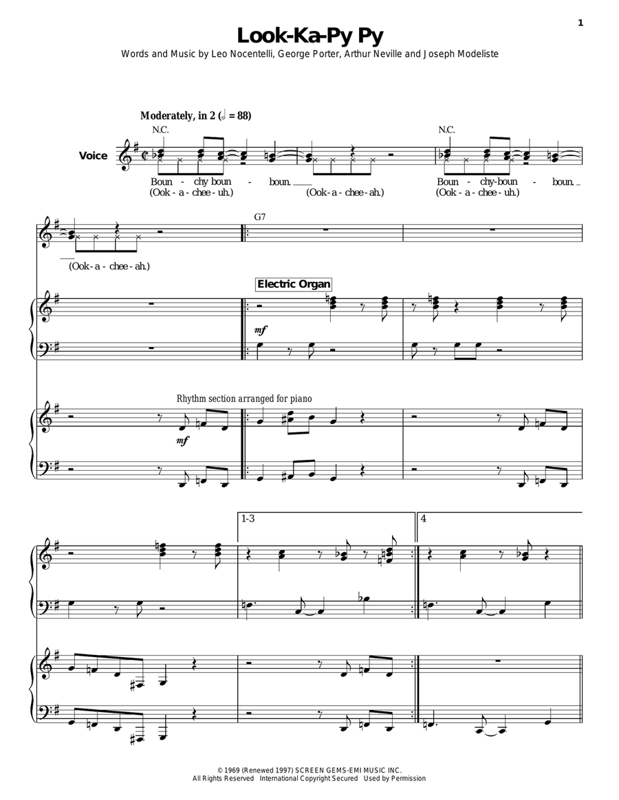 Look-Ka-Py Py Piano scores gallery preview page 1