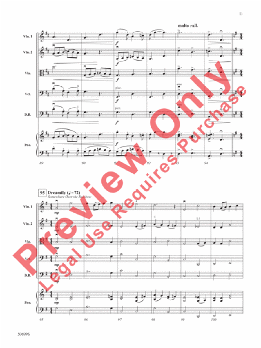 Highlights from The Wizard of Oz String Orchestra scores gallery preview page 12
