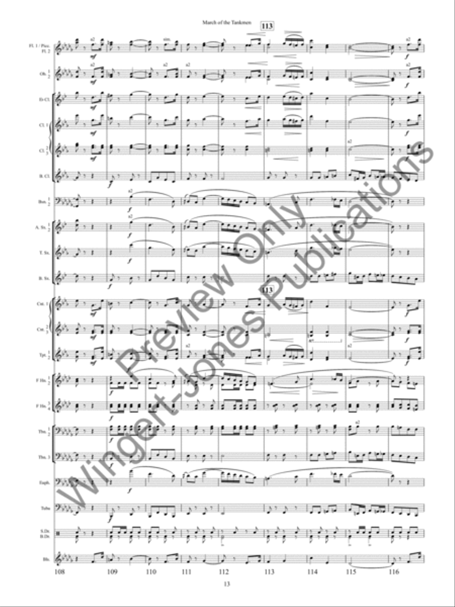 March of the Tankmen Concert Band scores gallery preview page 16