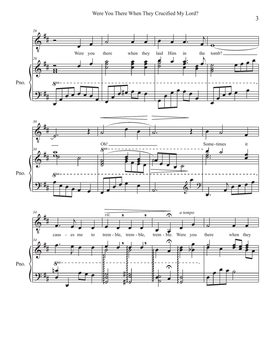 Were You There When They Crucified My Lord (baritone vocal solo with piano) Low Voice scores gallery preview page 3