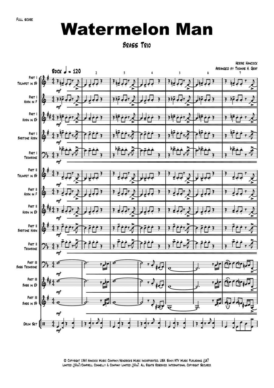 Watermelon Man Horn scores gallery preview page 1