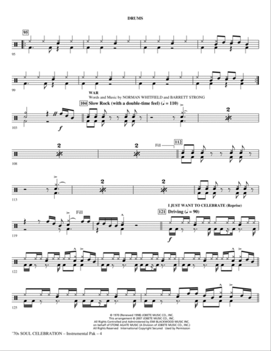 70s Soul Celebration (Medley) - Drums Choir scores gallery preview page 4