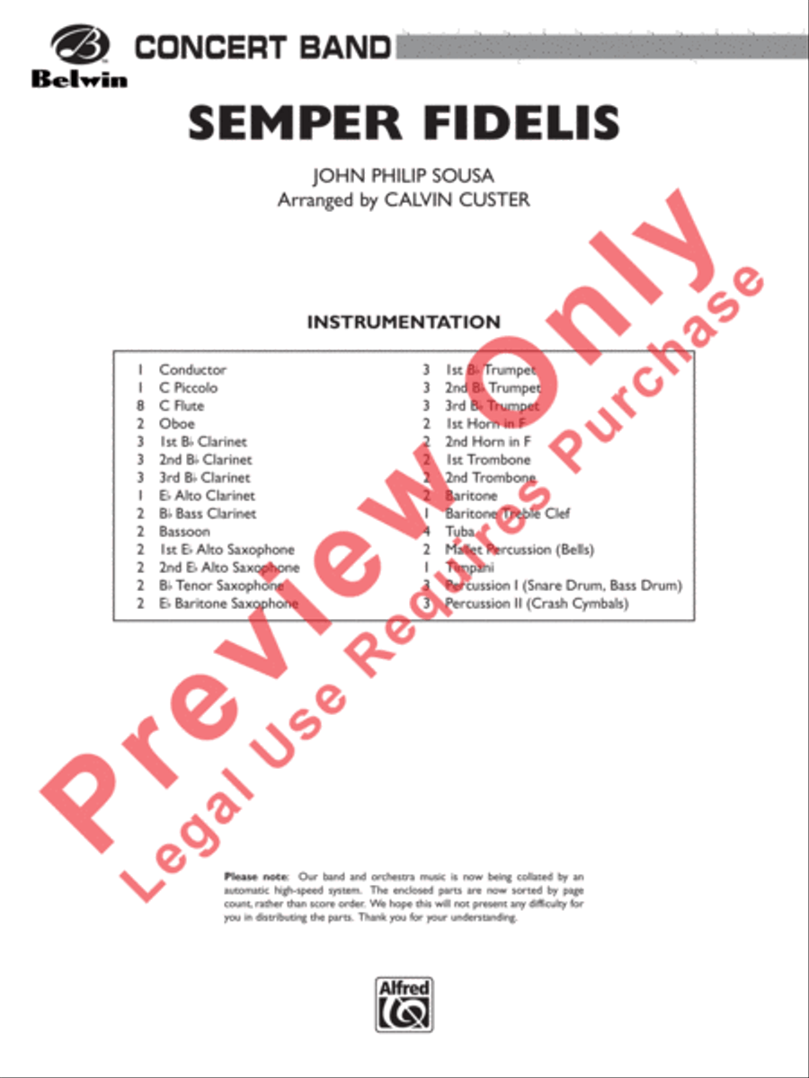 Semper Fidelis Concert Band scores gallery preview page 2