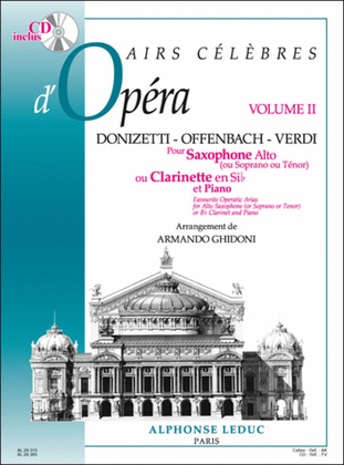 Book cover for Airs Celebres D'operas Vol.2 (clarinet & Piano) Avec Cd Al29395