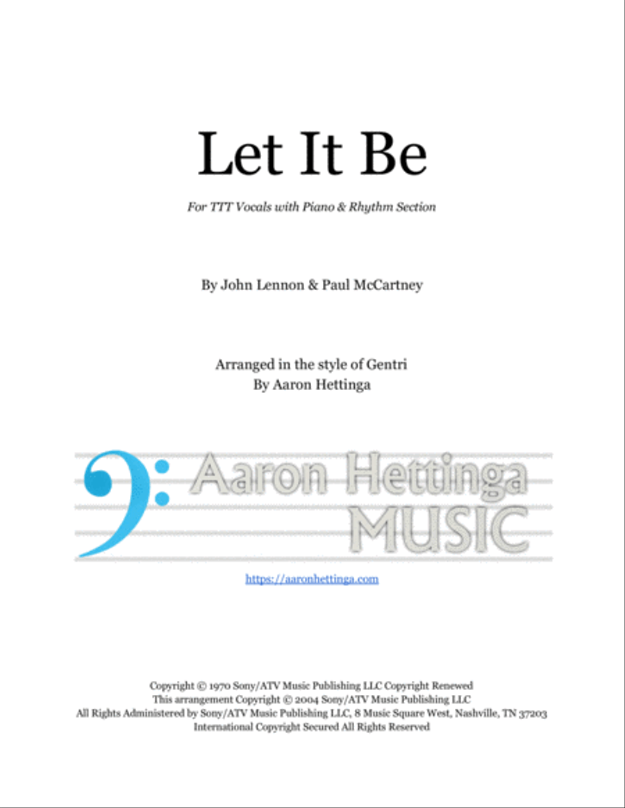 Let It Be Let It Be Voice scores gallery preview page 1