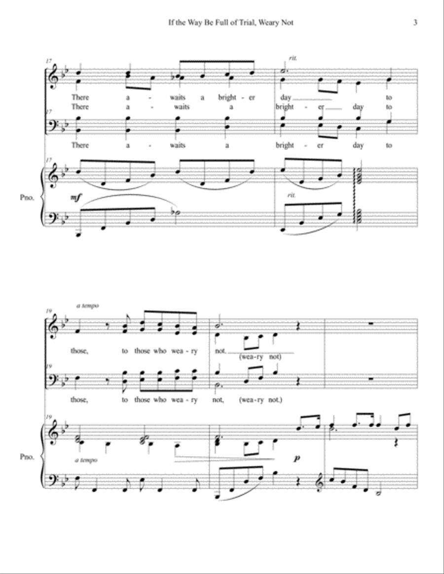 If the Way Be Full of Trial, Weary Not - SATB 4-Part scores gallery preview page 3
