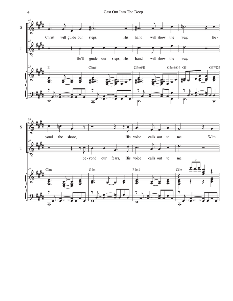 Cast Out Into The Deep (2-part choir - (Soprano and Tenor) 2-Part scores gallery preview page 4